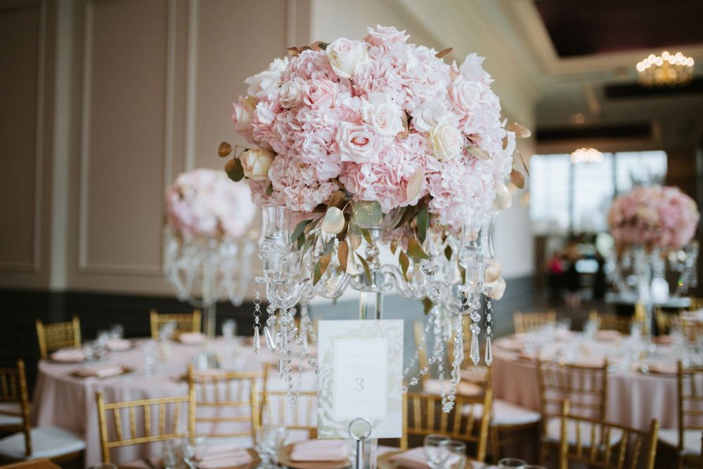 Swaneset Bay Resort Wedding ChantelleJohn centerpiece