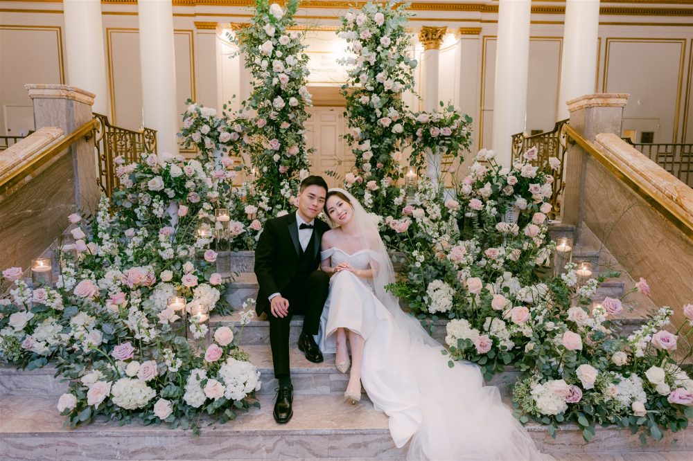 Fairmont Hotel Vancouver Staircase Wedding Paradise Events