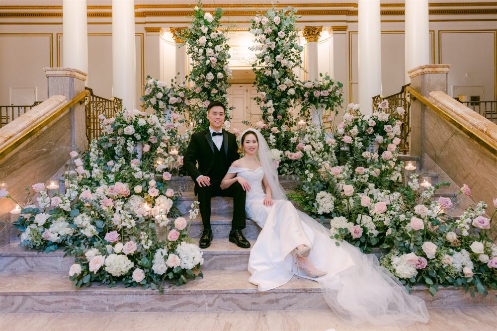 Fairmont Hotel Vancouver Staircase Wedding Paradise Events